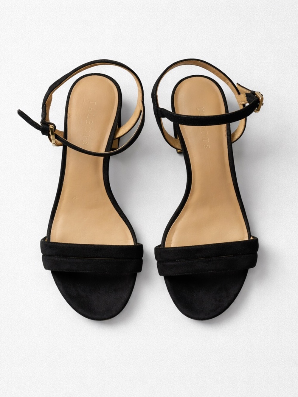 Talbots Black Suede Ankle-Strap Heels